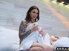 Busty wife cheats on her boring husband during the honeymoon