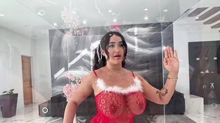 Big boobs brunette from glass case gets fucked