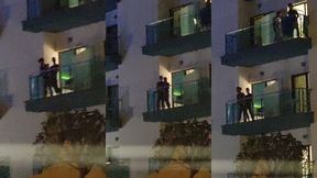guys caught fucking on the balcony