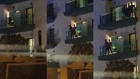guys caught fucking on the balcony
