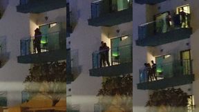 guys caught fucking on the balcony