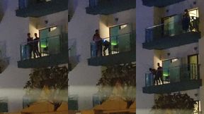 guys caught fucking on the balcony