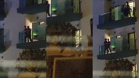 guys caught fucking on the balcony