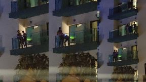 guys caught fucking on the balcony