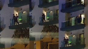 guys caught fucking on the balcony