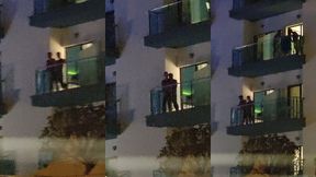 guys caught fucking on the balcony