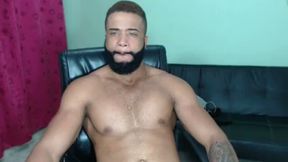 Black Man in Black Cap with Black Dick