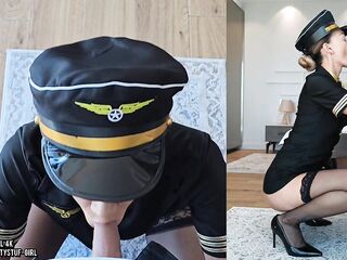 The aperture in the stewardess booty is pulsating and thirsty for shlong