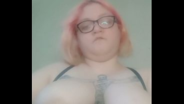 Slow-motion amputee Latina plays with massive tits and wears glasses