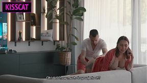 Stepmom Seduces Stepson While Husband�s Away�Will Her Naughty Phone Call End in a Taboo Fuck?!
