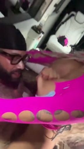 Asian Victoria Liu &amp; Big Tits Barbie McKala Noelle Ride Big Dick Lex Valentino in SLAM VAN Threesome