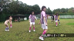 Beautiful Japanese soccer babes get fucked by game referees