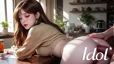 The same Asian girl from the cafe who I wanted to fuck right on the table [AI]