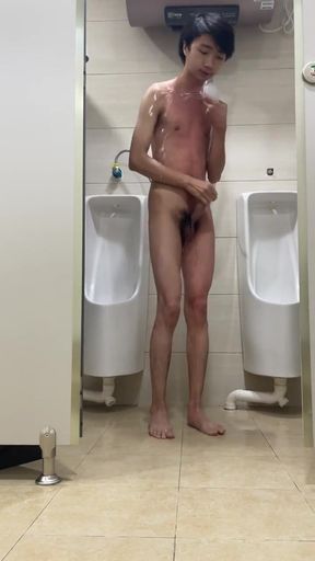 I was showering and masturbating in the public restroom at a DHL branch office, and I almost got caught by my&hellip;   Clip 2