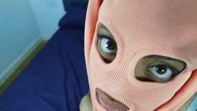 [ part 1 ] watch how my master use me with my new slave mask. 🎭🤤slapping, spitting and more 👅🍼