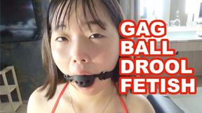 62. Japanese Beauty - Gag Ball Drool - Swallows Every Drop