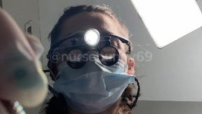 POV Dental Exam with Injections and Cleaning in Loupes Finds Cavities in Pink Scrubs and White Lab Coat No Nudity 4K
