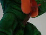 Beefy furry alien and nerd close up sex