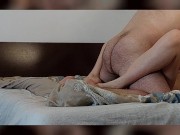 Hot amateur couple crazy sex. I cum on wife's ass.
