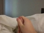 Small hot cock cums in slow motion