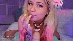 ASMR cosplay eats cock like a starving slut