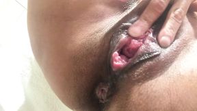 Latina wife masturbating in shower at work