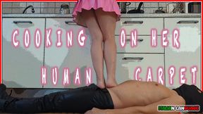 Cooking on her human carpet - HD