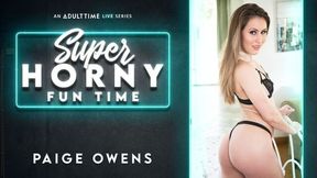 Paige Owens reaches an orgam during a webcam show