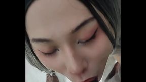 Femboy Crossdresser take facial then pee on - F005H