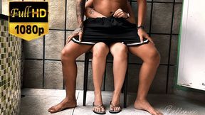 LAPSITTING: Stepmom's Thighs Drenched in Cum