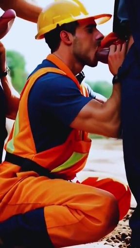 Anal and Blowjob with Construction Workers. Full Motion Video
