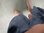 The Dirty Guy Shows You His Flaccid Cock Full of Semen and Cleans the Cumshot from the Previous Vide