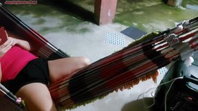 Distracted mom in hammock shows off her pussy&#x1F32E;&#xFE0F; &mdash;  gets me hard!