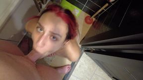She sucks my dick before we go to her father'_s birthday party
