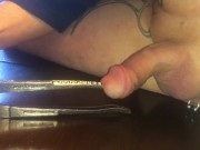 Big pliers stuffed inside huge cock painfull dick torture