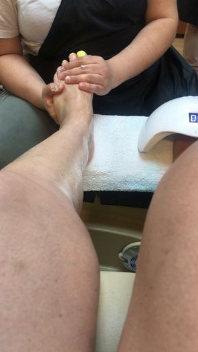 Foot massage after my pedicure