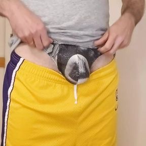 Bulging, oiling up my cock and cumming on the web cam