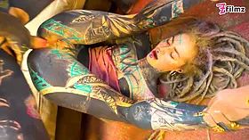 Tattooed Dreadhead Rides Big Cock Ass
