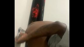 Late night urges for huge dildo with thong to the side on Gay Ebony Ass