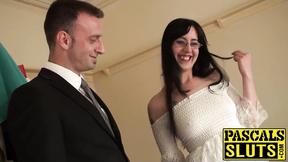 ”Sexy raven haired babe Honesty Calliaro gets spanked hard”