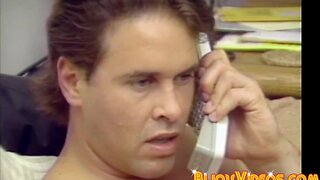 Hunks are jacking off their cocks together in retro movie