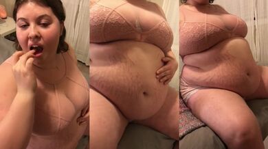 CUTE CHUBBY TEEN SWALLOWS 5 LITTLE MEN WHOLE AND BURPS AS THEY DIGEST