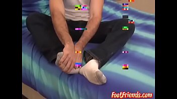 Sexy cowboy Jeff massages his toes and jerks off