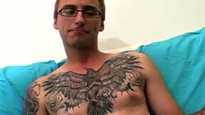 Amateur butt buddy plays around with his fat dick solo