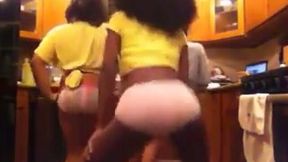 Some naughty black webcam girls were twerking their asses in panties
