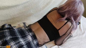 Fucking Lina's POV Anal Fuck: Petite Egirl in Fishnets