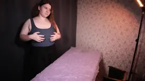 Shaving cream massage for a hairy, natural cunt