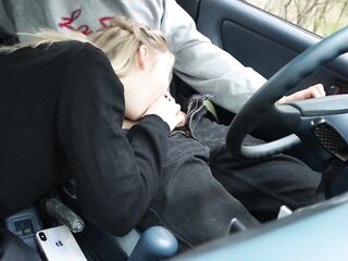 Drilled 18 Year old Stranger in the Car and Cum in her Mouth
