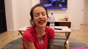 big tits big ass petite tattooed hot milf wife extremely over tied laughing until she gets horny then wants to get fucked and give blowjob