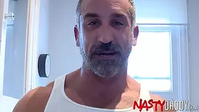 Muscular Bearded Mature Hunter X Masturbates